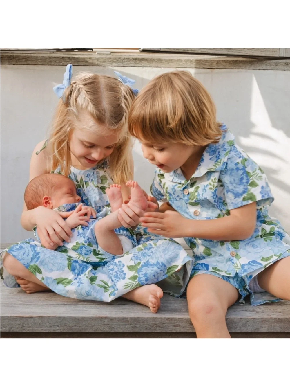 Show Me Your Mumu Girls Blue Floral Dress Size 2T | Coastal Cottagecore Toddler